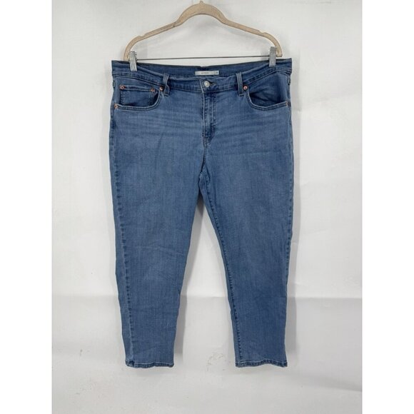 Levi’s Boyfriend Straight Leg Jeans Women 32 Medium Wash Blue Denim Western Boho - Picture 1 of 8